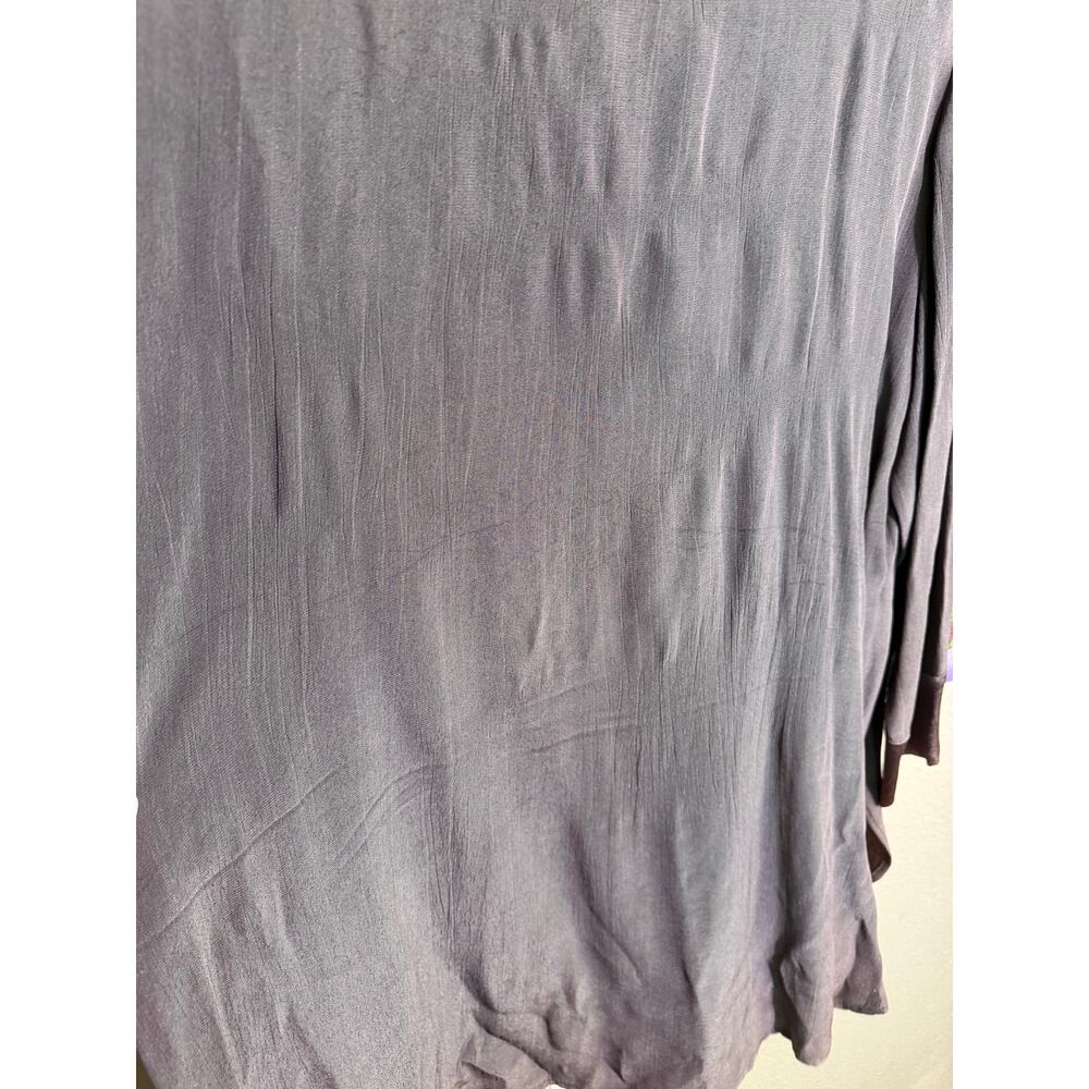 Carole Little 24W Plus Cowl Neck Tunic Mauve Satin Trim Lagenlook - Picture 9 of 9